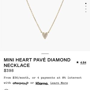 Mejuri Gold Mini Heart Pavé Necklace